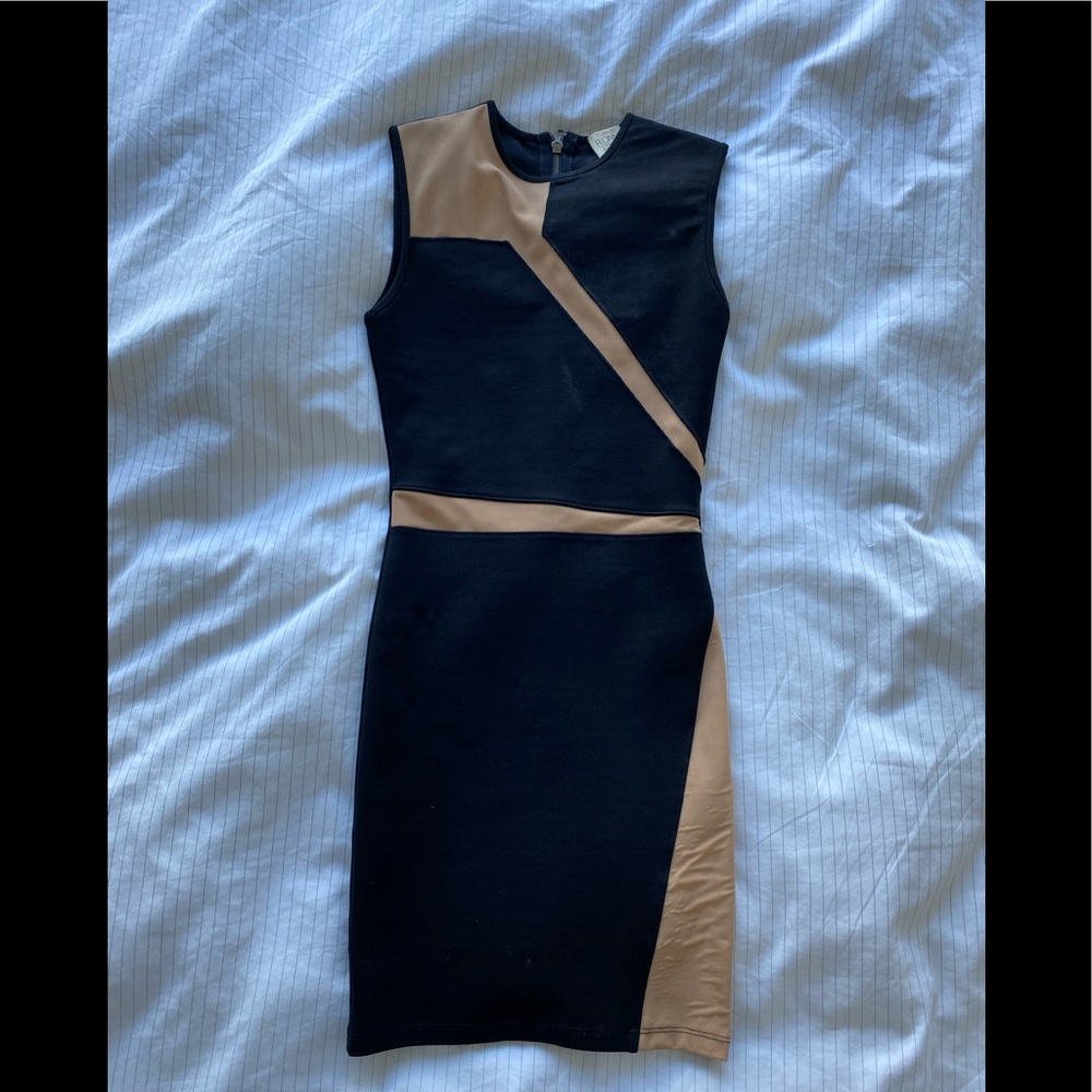Torn by Ronny Kobo Black and Cream Dress